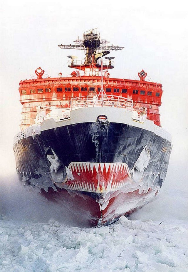Russian nuclear powered icebreaker Yamal in the Arctic.