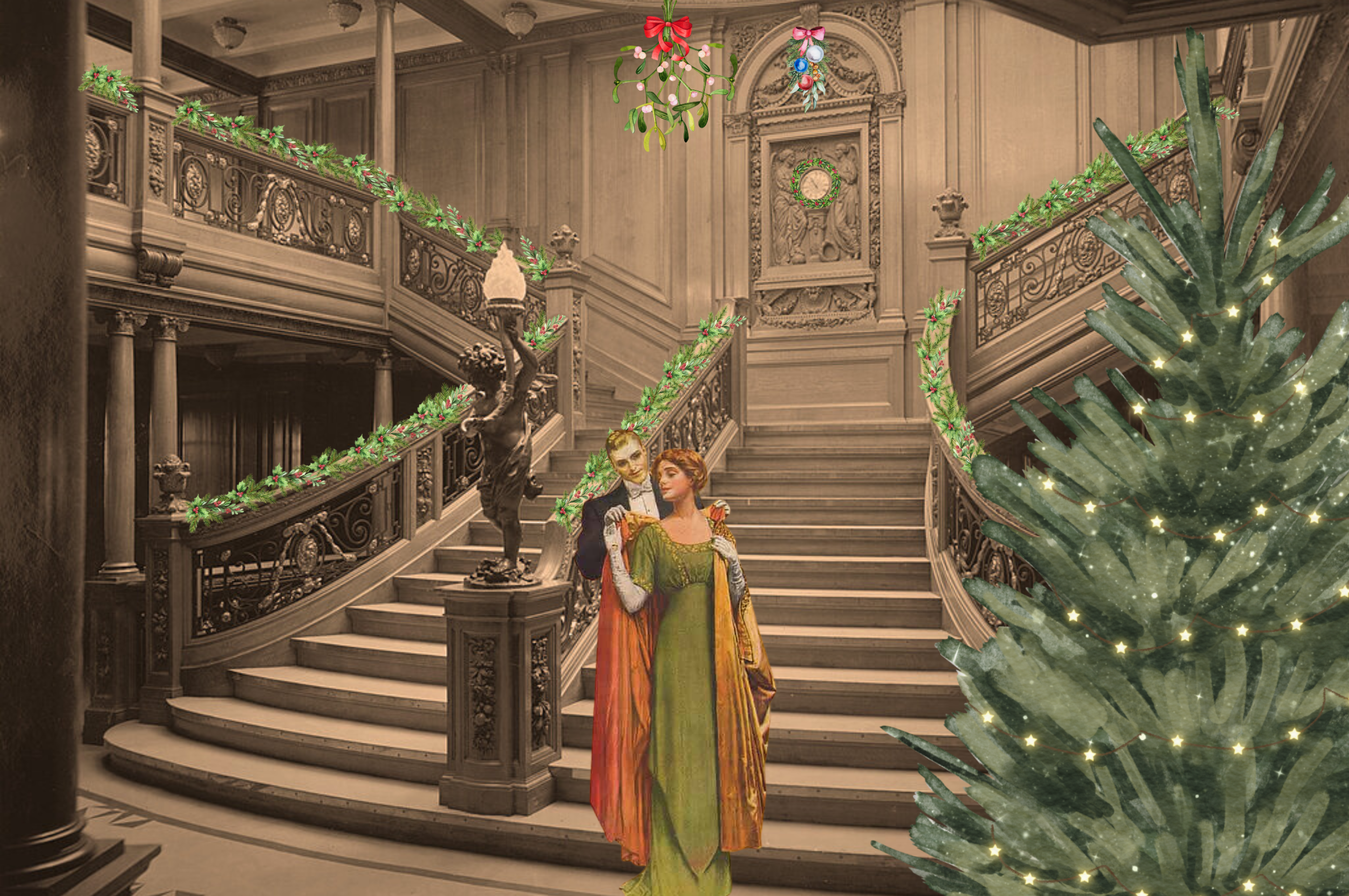 Christmas on board the Titanic Grand Staircase