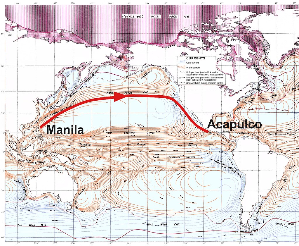 Route from the Philippines to Acapulco, Mexico.