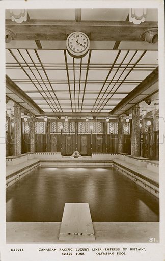 The Olympian Swimming Pool on board the Empress of the Britain. 