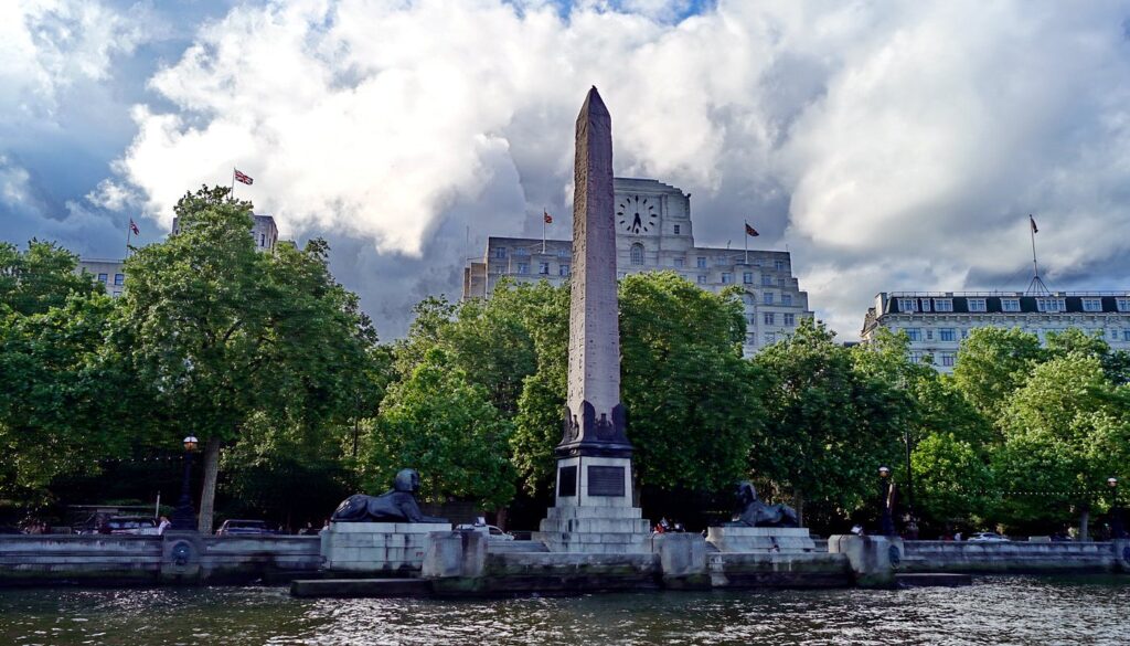 Cleopatra's Needle at the Thames Embankment, London.