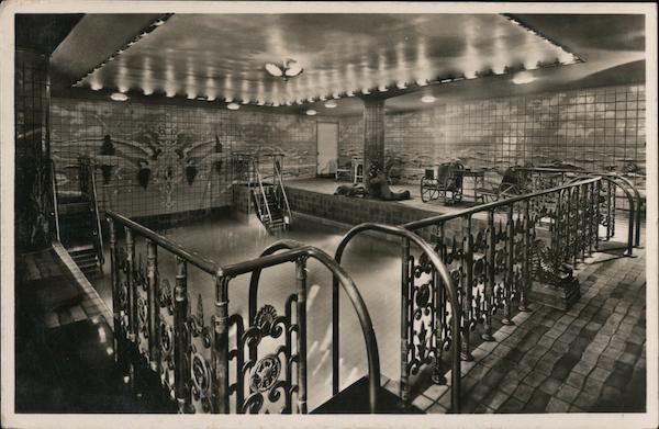 Swimming pool of the SS Manhattan. 