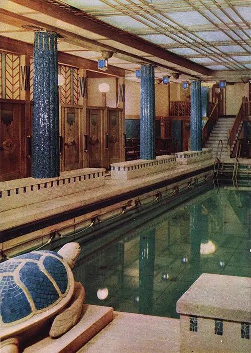 The Olympian Swimming Pool on board the Empress of the Britain. 