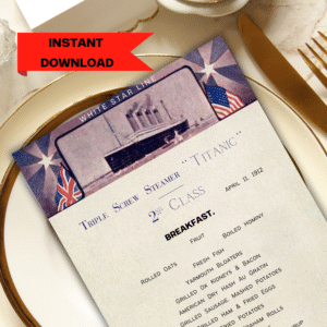 Editable Titanic 2nd Class Menu