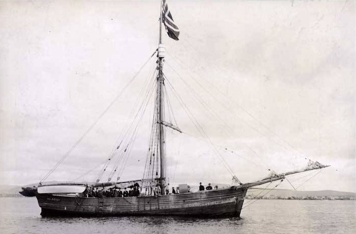 Roald Amundsen arrives at Nome, Alaska on the Gjøa. The Northwest Passage