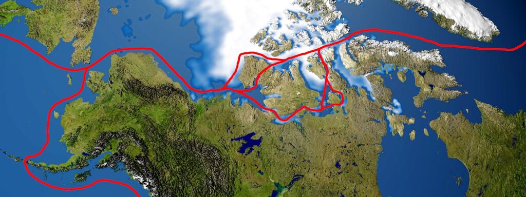 Northwest Passage routes. 