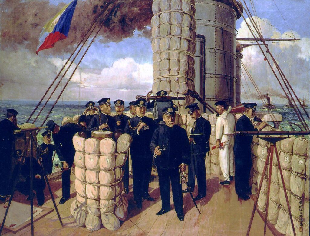 Admiral Tōgō Heihachirō on board the Mikasa. (Credits: Tōjō Shōtarō)
